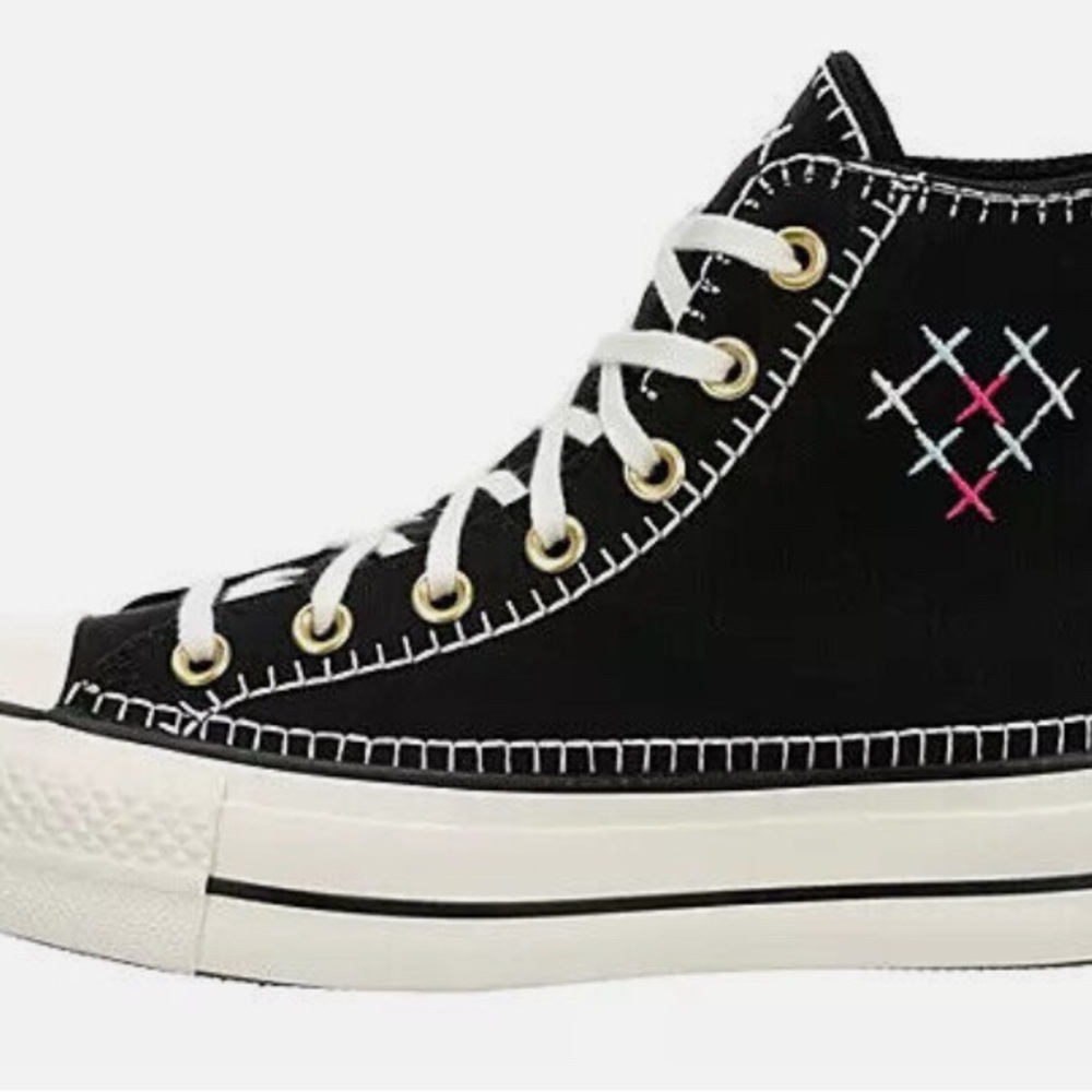 Converse Black and White Chuck Taylor High-Top Sneakers - Picture 5 of 9